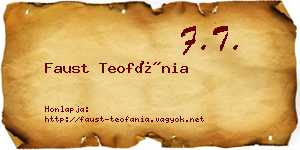 Faust Teofánia névjegykártya
